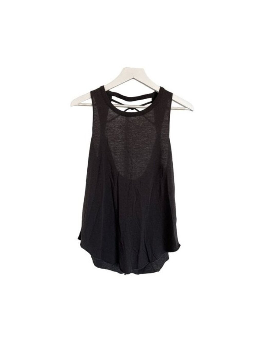 Chaser Black Back Cutout Tank Top Super Soft Lightweight Sheer